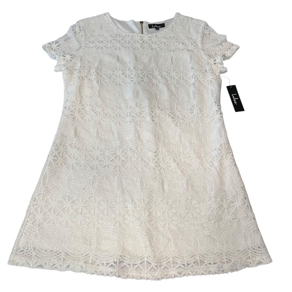 Lulus White Lace Shift Dress Large NWT Bridal Shower Engagement Party - Picture 1 of 9